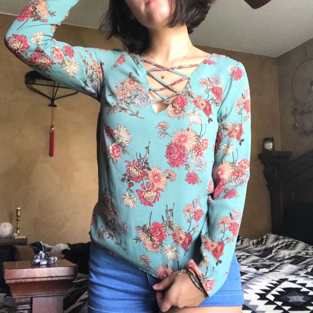 Floral sheer shirt